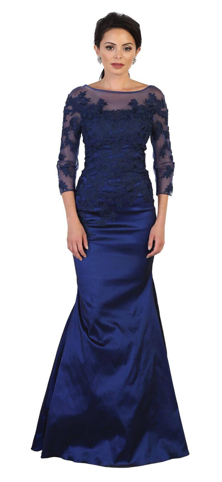 Plus Size Long Formal Evening Prom Dress - The Dress Outlet May Queen