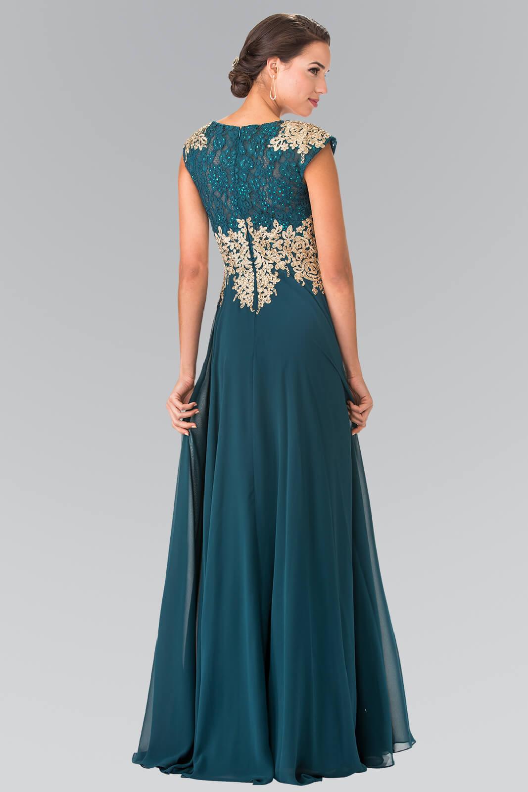 Cap Sleeve Long Prom Dress Evening Gown for $273.99 – The Dress Outlet