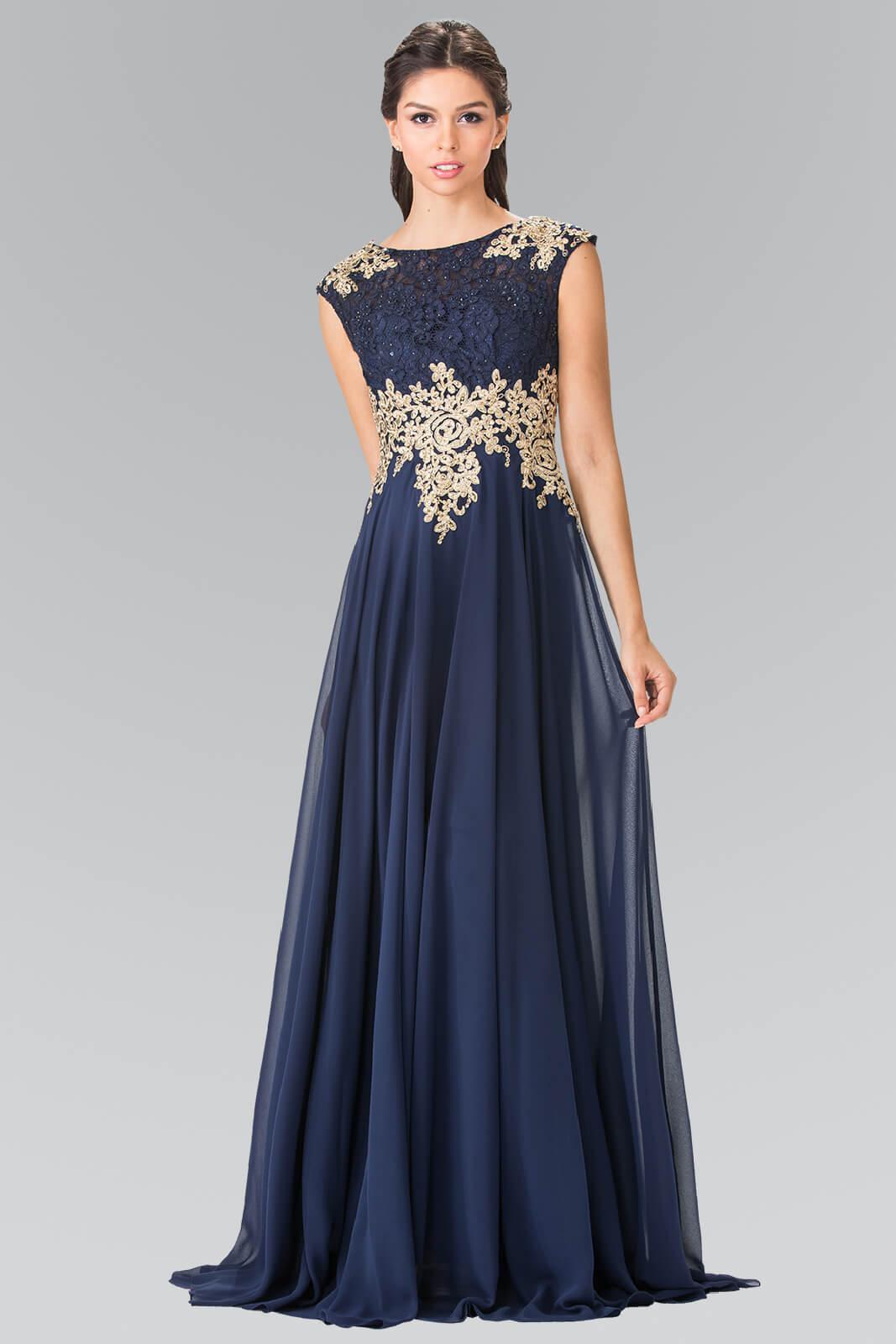 Teal Cap Sleeve Long Prom Dress Evening Gown