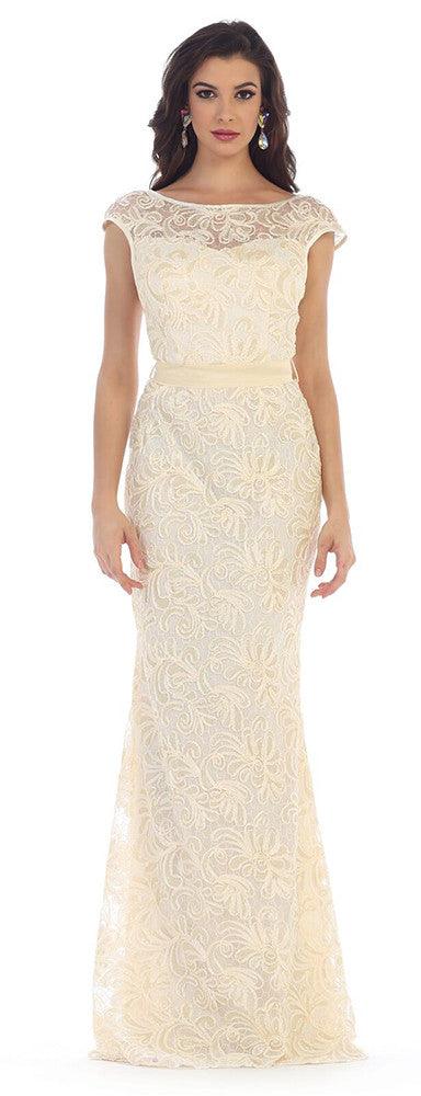 Plus Size Long Wedding Dress - The Dress Outlet May Queen