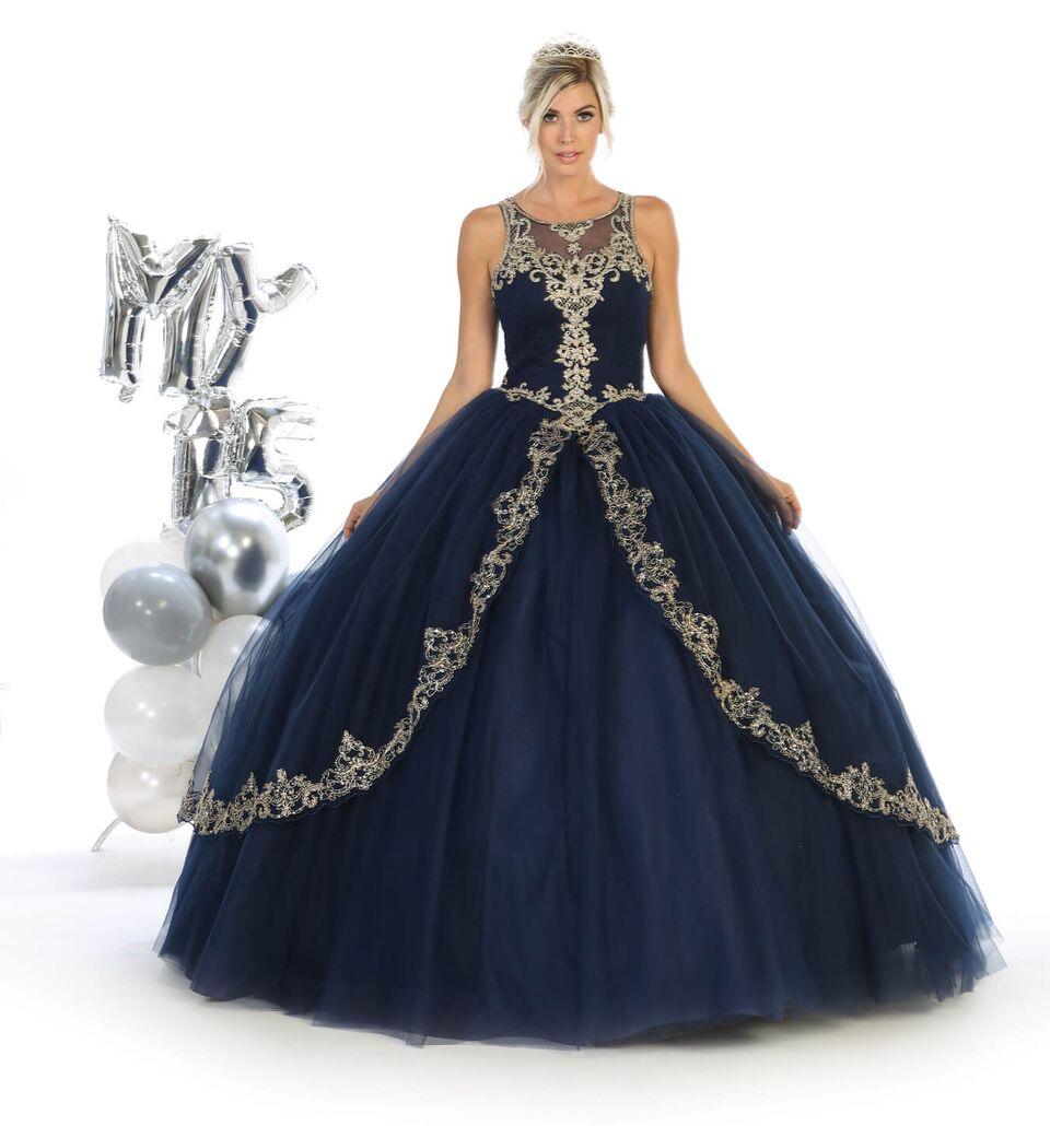 Plus Size Quinceanera Long Sweet 16 Dress - The Dress Outlet May Queen
