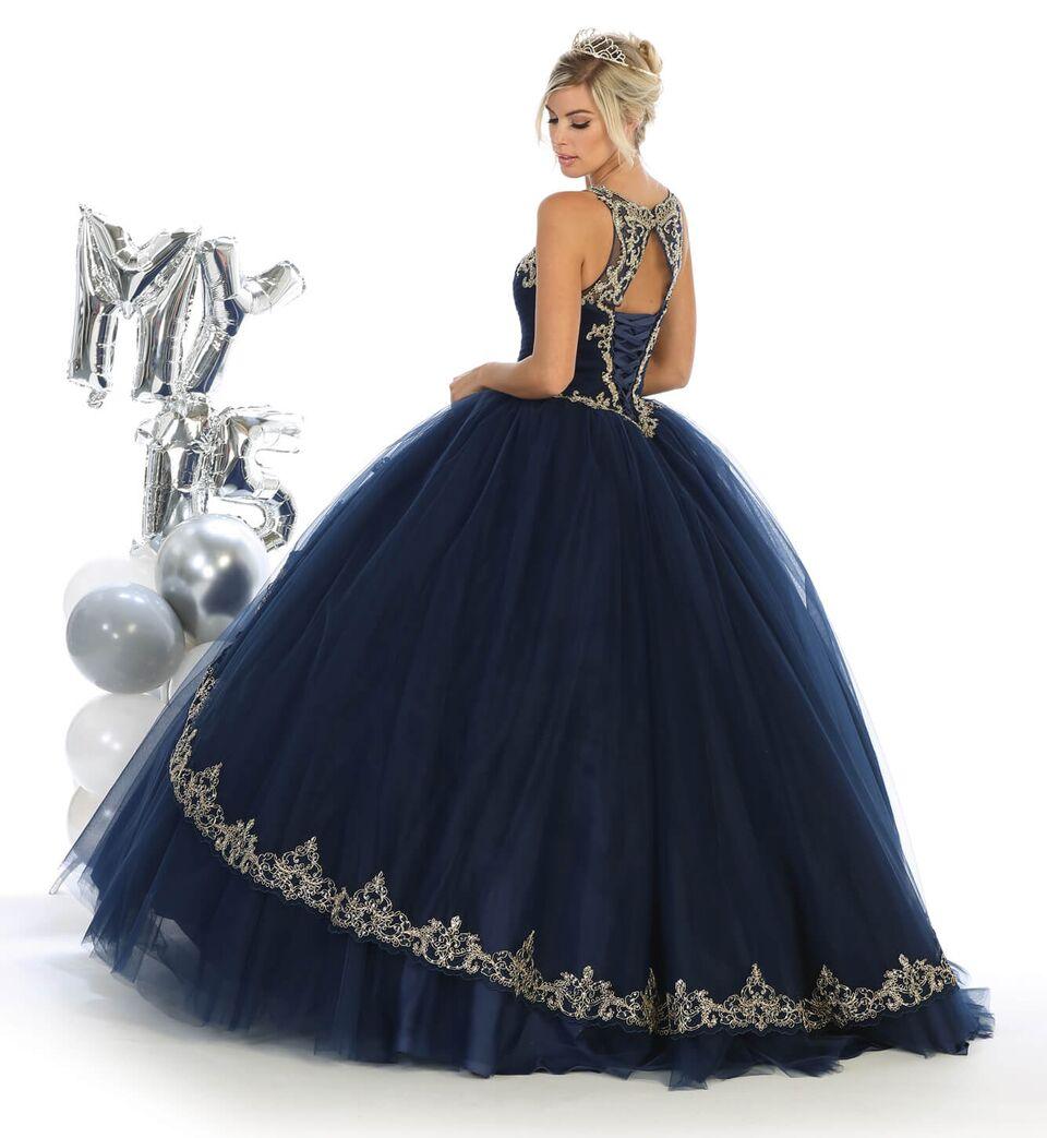 Plus Size Quinceanera Long Sweet 16 Dress - The Dress Outlet May Queen