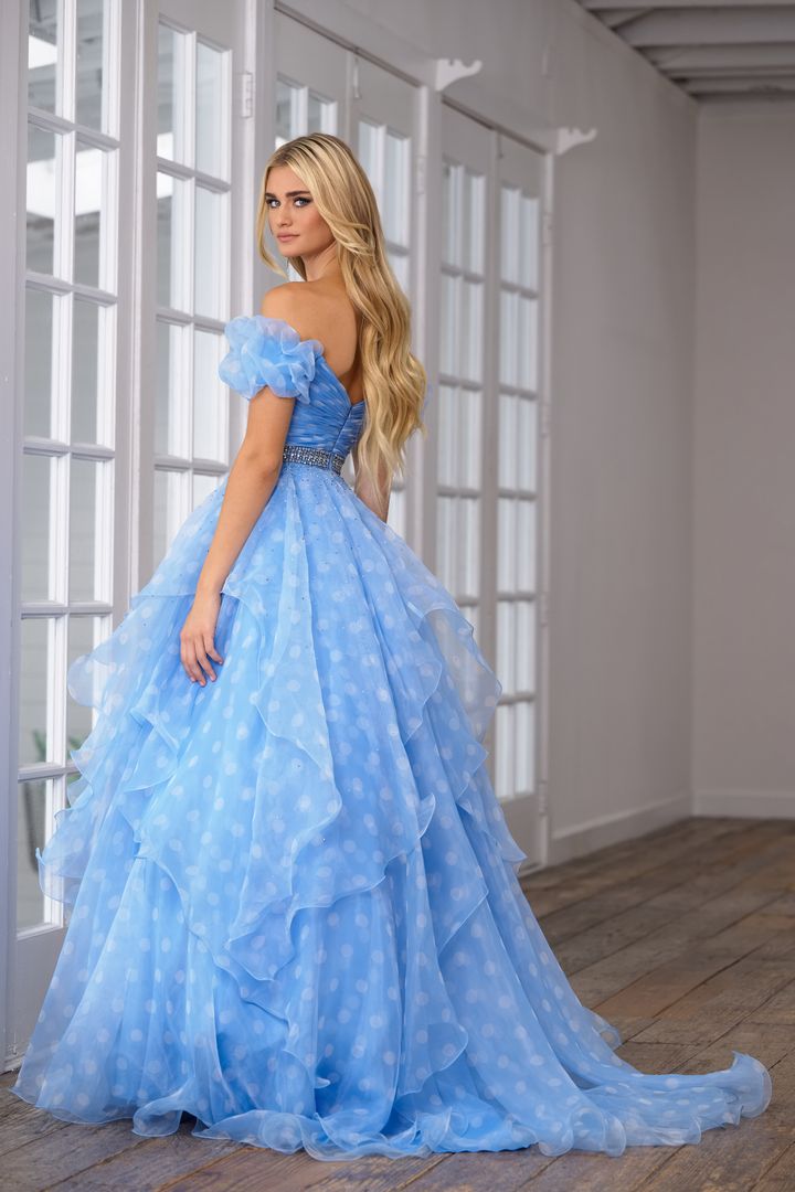 Prom Dresses Long Sequins Formal Evening Prom Dress Light Blue/White