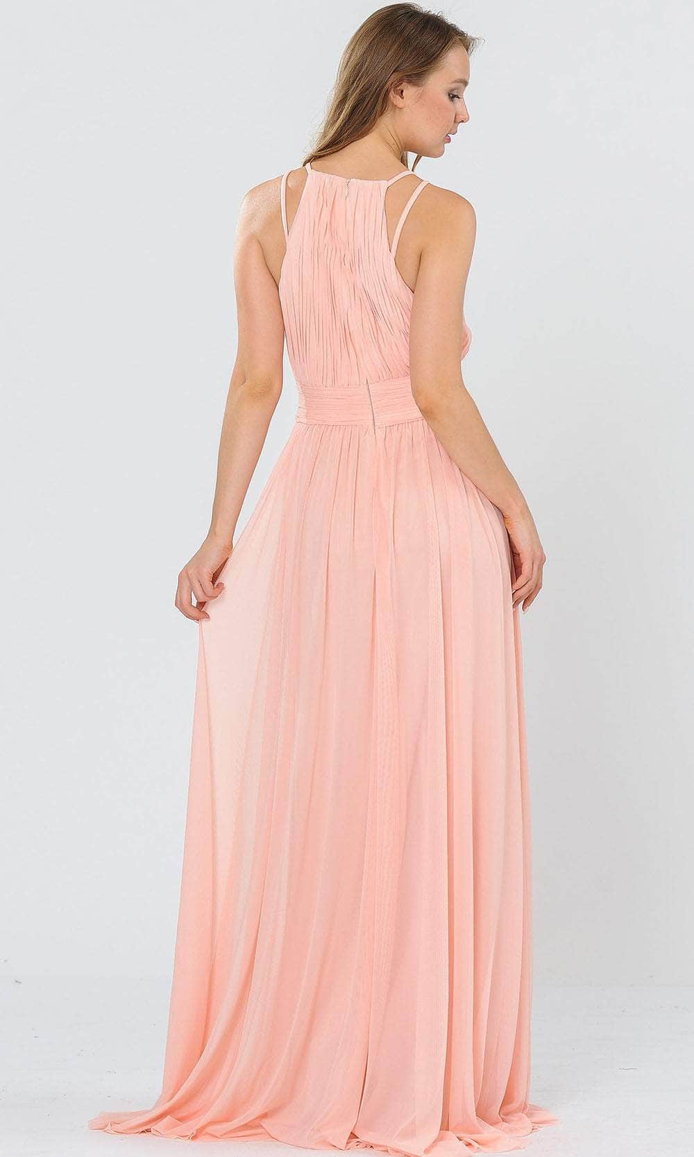 Halter Floor-Length Chiffon Formal A-Line Poly USA 8396W