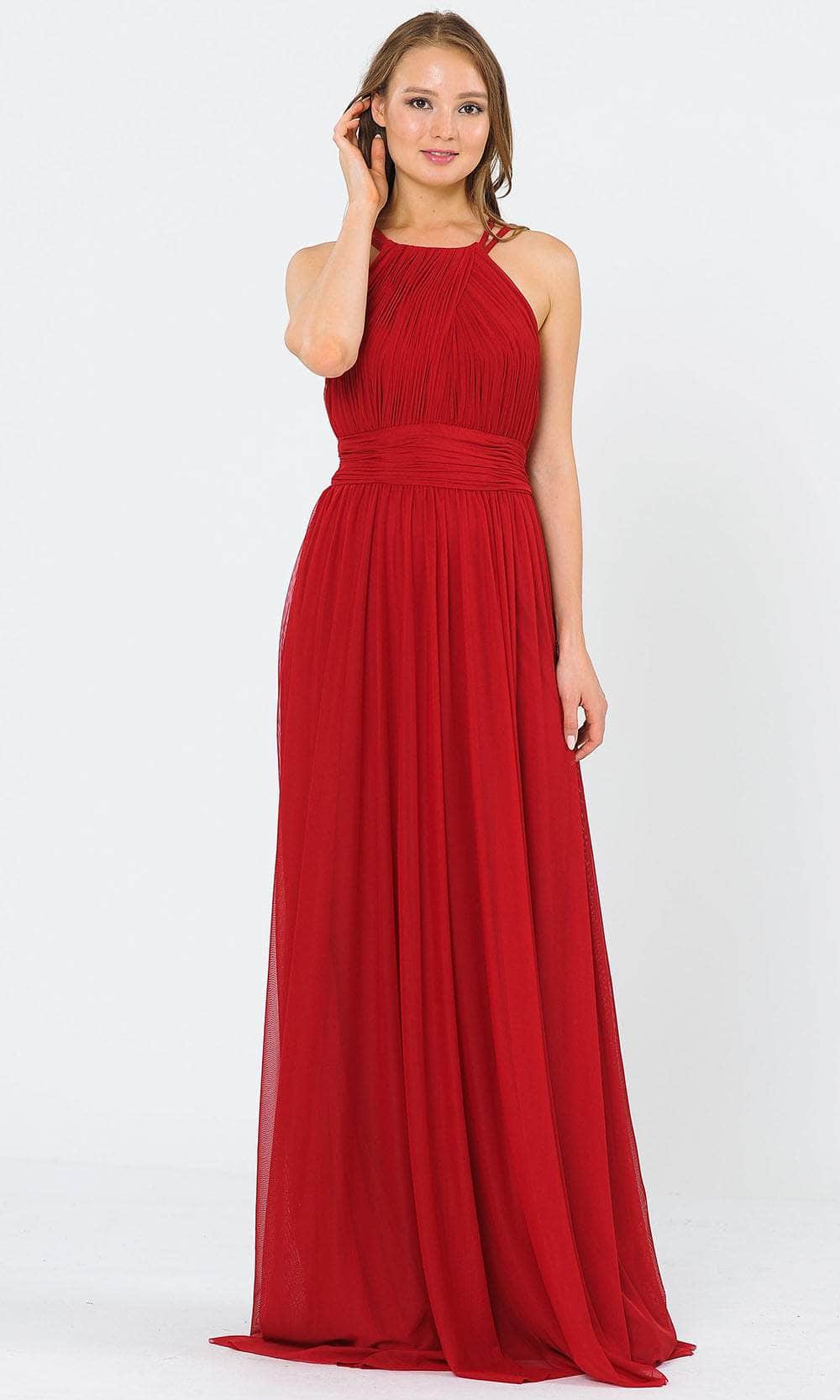 Halter Floor-Length Chiffon Formal A-Line Poly USA 8396W