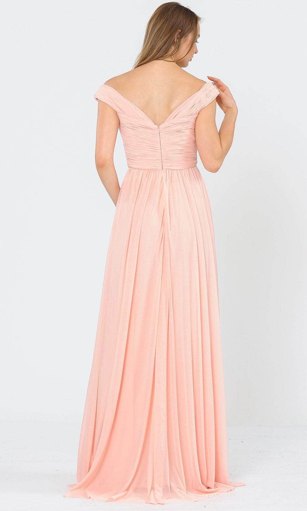 V-Neck Floor-Length Chiffon Formal A-Line Poly USA 8398W