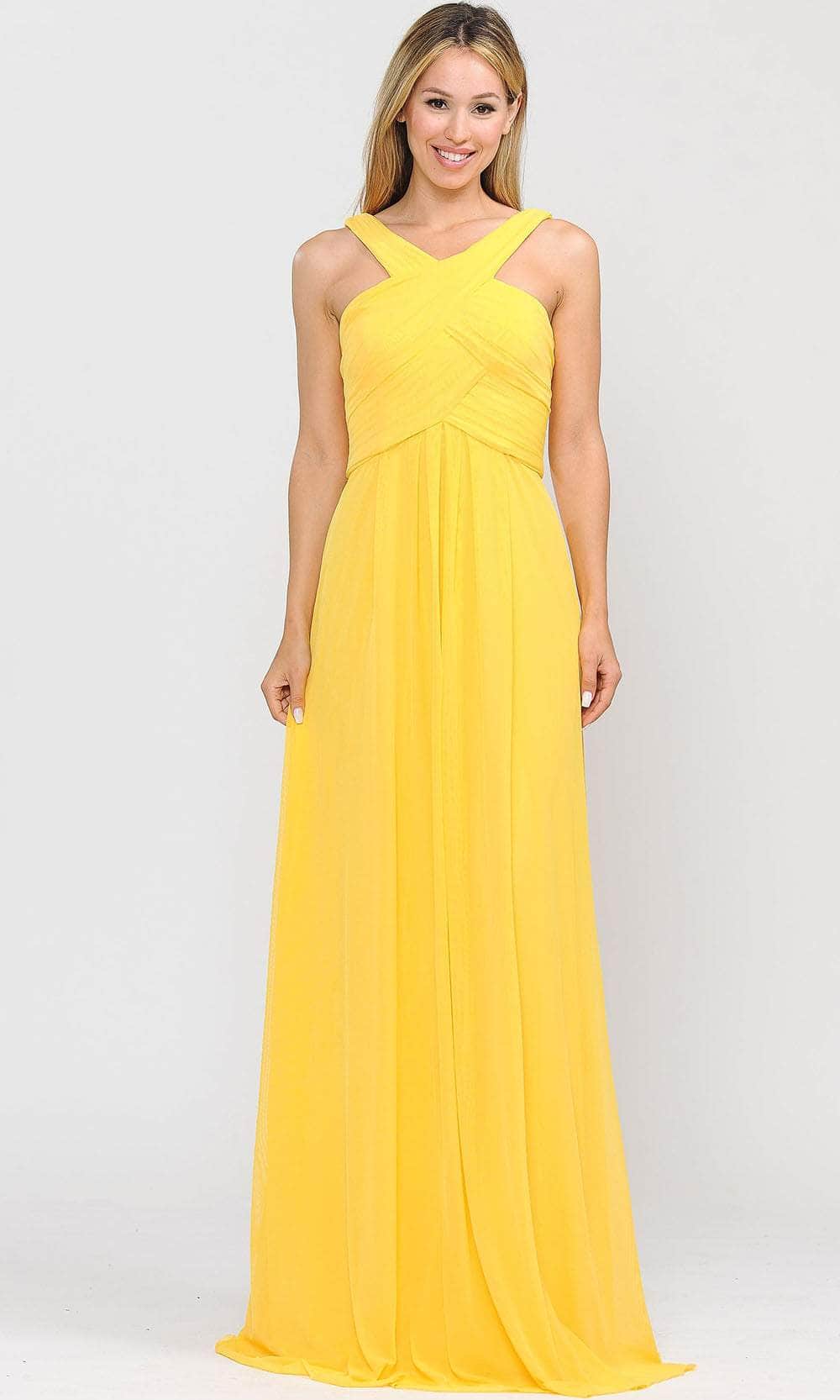 Halter Floor-Length Chiffon Formal A-Line Poly USA 8554W