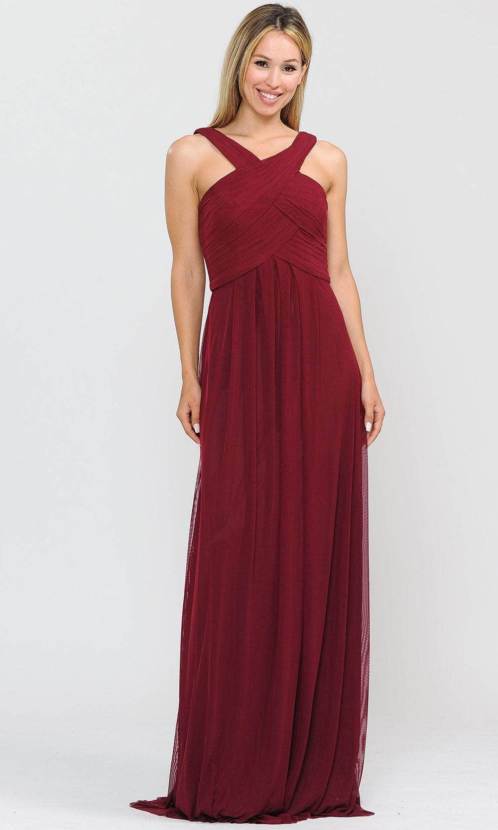 Halter Floor-Length Chiffon Formal A-Line Poly USA 8554W