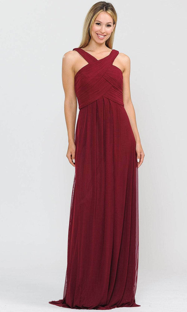 Halter Floor-Length Chiffon Formal A-Line Poly USA 8554W