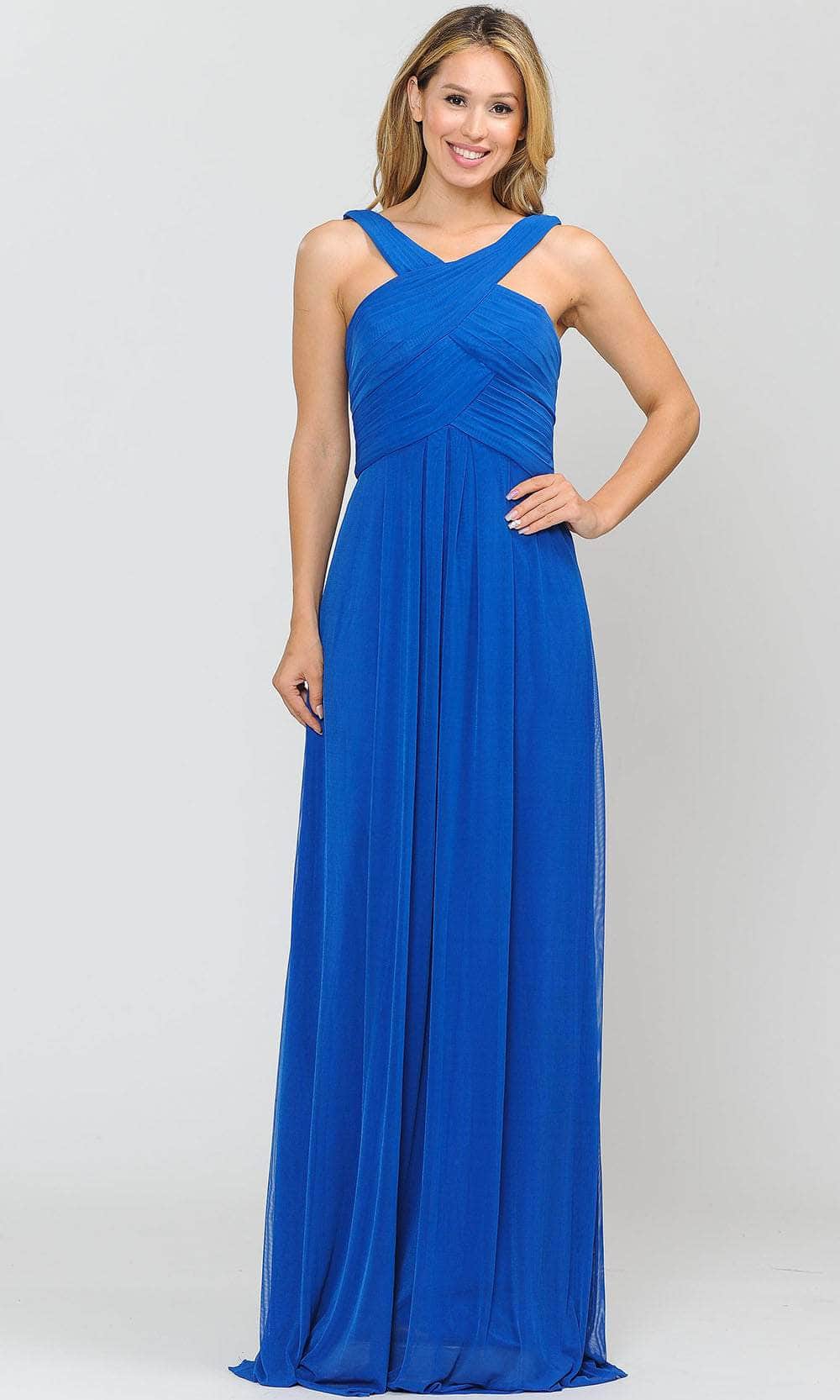 Halter Floor-Length Chiffon Formal A-Line Poly USA 8554W