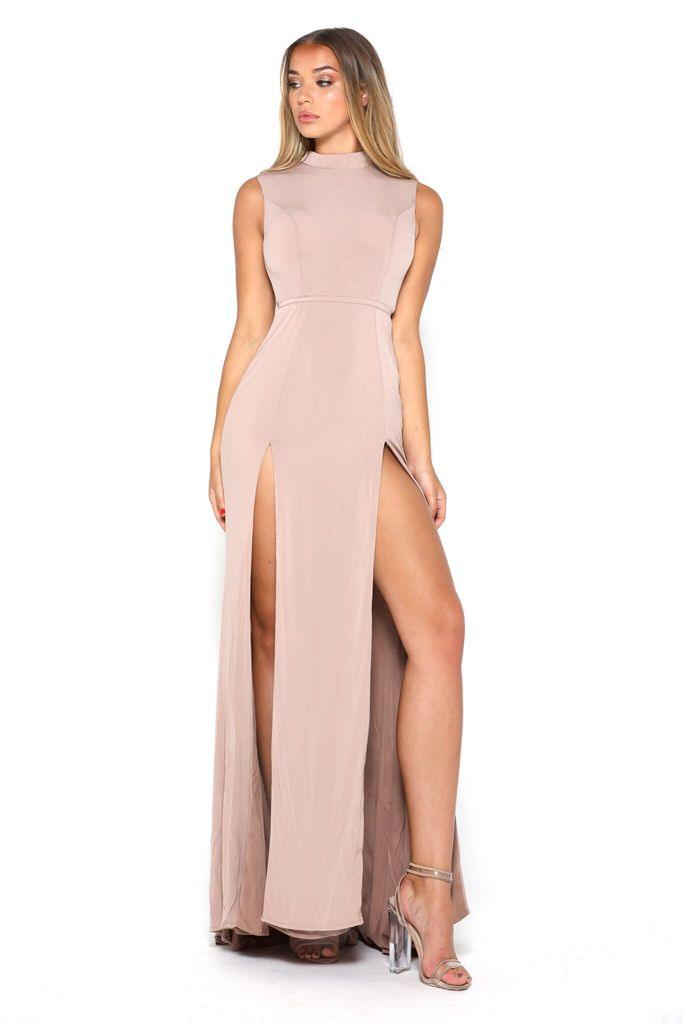 Portia And Scarlett JJ Long Formal Jersey Dress Nude | The Dress Outlet Portia And Scarlett JJ Long Formal Jersey Dress Nude | The Dress Outlet