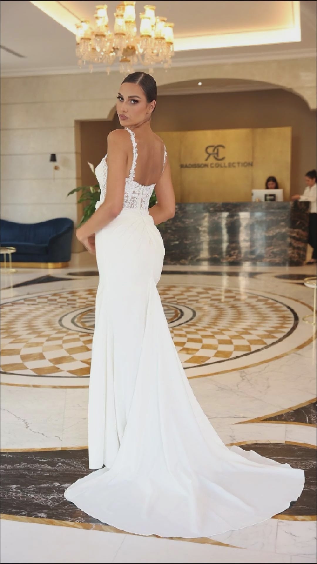 Tina Holly TW901 Fitted Long Bridal Slit Wedding Dress