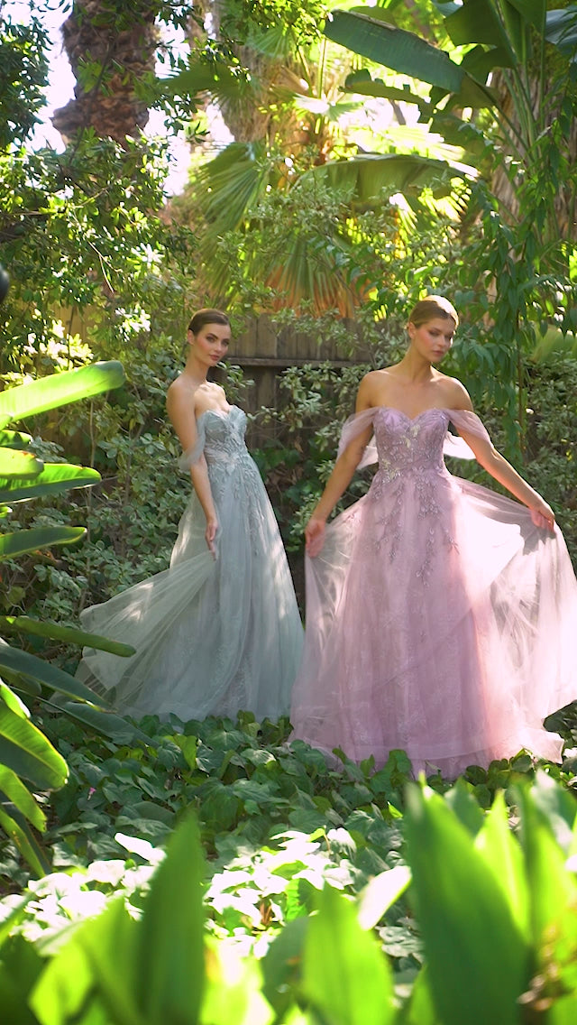 Andrea & Leo A1149 Off the Shoulder Tulle Prom Dress
