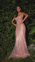 Cinderella Divine CH235 Spaghetti Strap Long Prom Sequin Dress