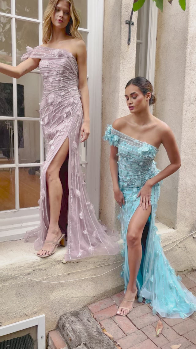 Andrea & Leo A1155 One Shoulder Asymmetrical Gown