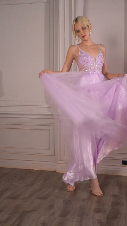 Cinderella Divine CD0195 Embellished Sleeveless Long Formal Prom Dress