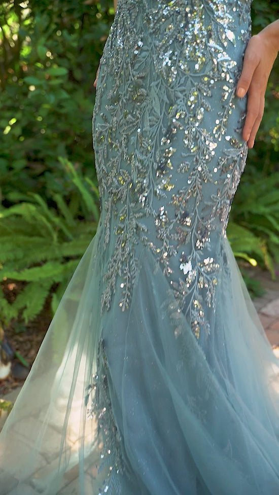 Burgundy Andrea & Leo A1118 Beaded Lace Applique Mermaid Prom Gown for $295.0 – The Dress Outlet