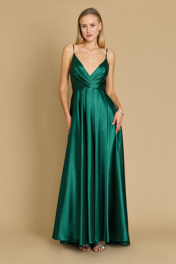 Emerald Long Flowy Satin Formal Prom Party Dress for $39.0 – The Dress ...