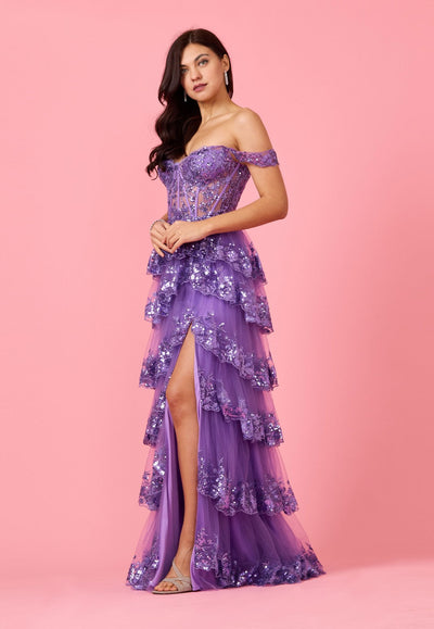Long Sequin Off Shoulder Sheer Lace Corset Prom Dress The Dress Outlet Long Sequin Off Shoulder Sheer Lace Corset Prom Dress The Dress Outlet