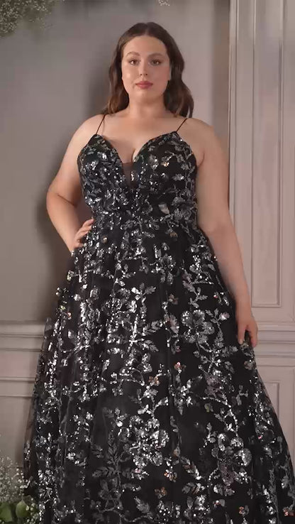 Cinderella Divine CB073C Plus Size Long Prom Dress