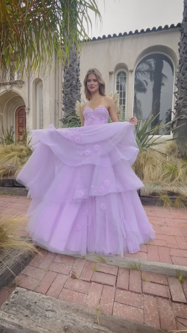 Andrea & Leo A1220 Strapless Long A-Line Prom Gown