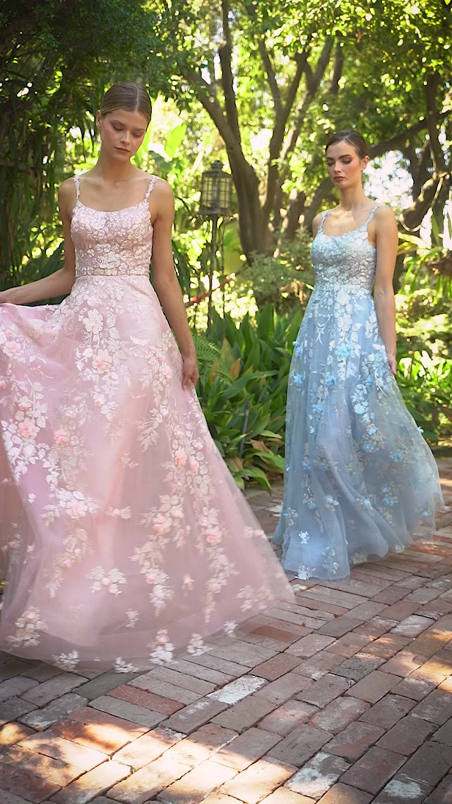 Andrea & Leo A1124 Long A-Line Spaghetti StrapsProm Dress