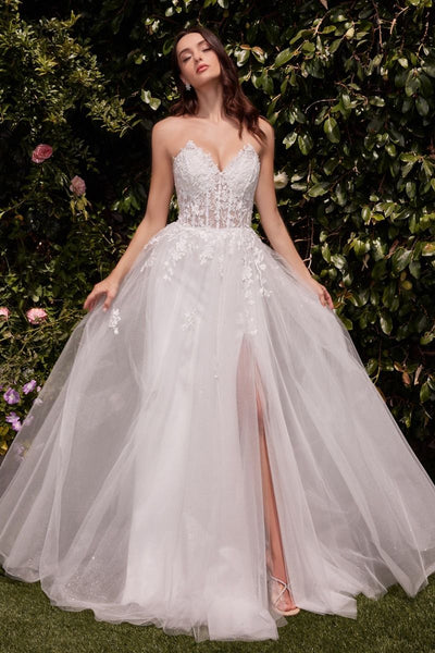 LaDivine C148W A Line Long Lace Wedding Dress – The Dress Outlet