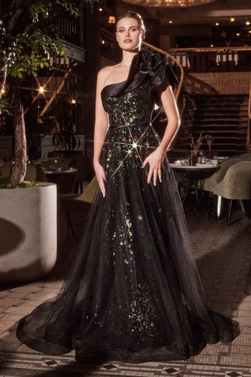 LaDivine CB157 Ball Gown Formal Long Glitter Prom Dress