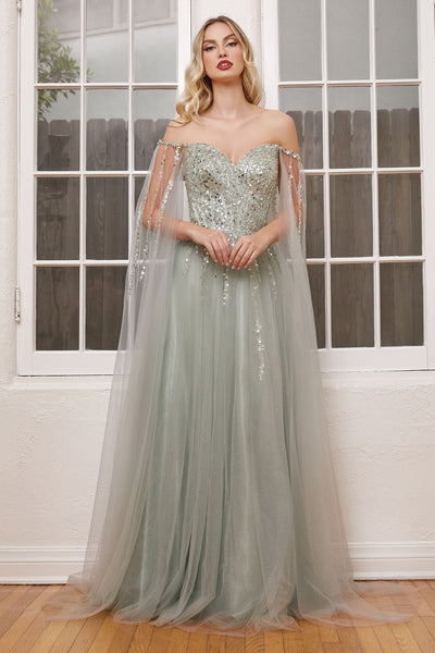 LaDivine CD0204 Prom Dress - Smoky Blue