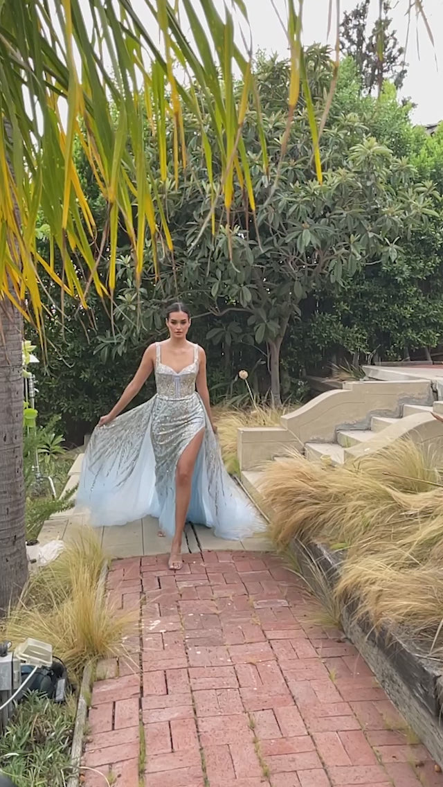Andrea & Leo A1169 Sleeveless Embellish with overskirt Prom Gown