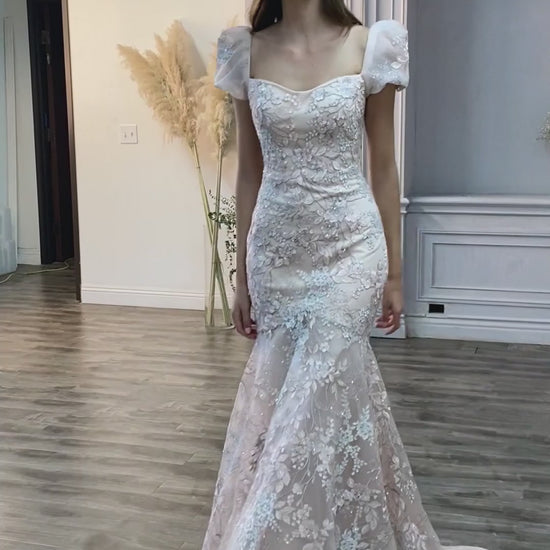 Blush Andrea & Leo CDA1025 Floral Mermaid Prom Long Dress for $596.0 – The Dress Outlet