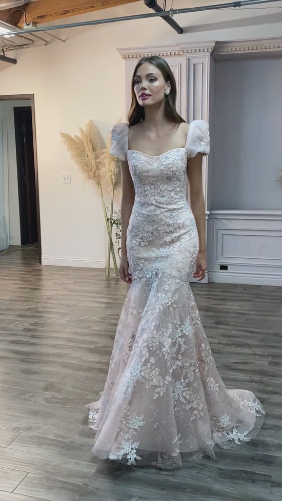 Blush Andrea & Leo CDA1025 Floral Mermaid Prom Long Dress for $596.0 – The Dress Outlet