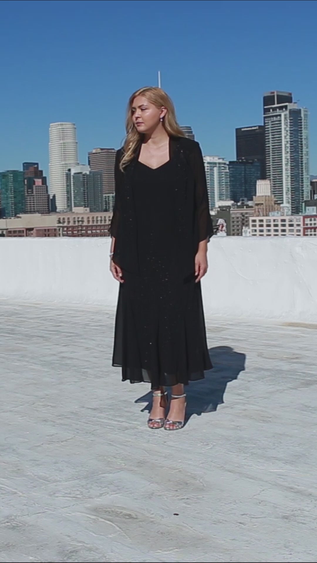 R&M Richards 358260 Plus Size Black Gown Evening Mother of the Bride 