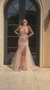 Smoky Blue Cinderella Divine CD0214 Long Sequin Strapless Mermaid Dress ...