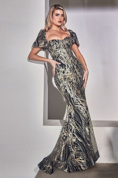 LaDivine J833 Long Fitted Prom Dress