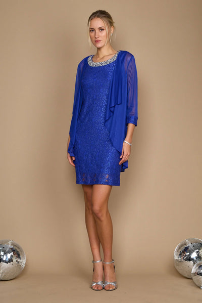 R&M Richards 2208W Short Lace Jacket Mother of the Bride Dress 