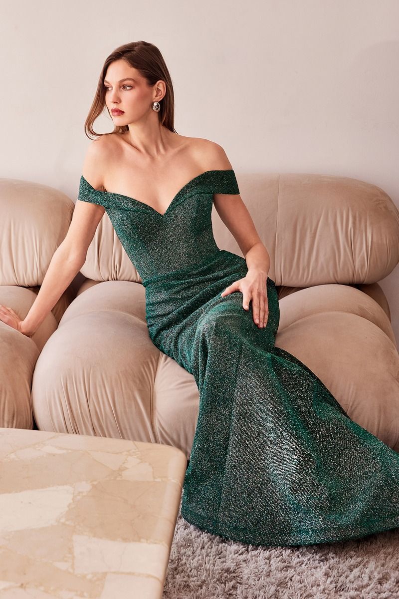LaDivine T602 Long Mermaid Formal Glitter Prom Dress