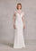 Wedding Dresses Long Simple Sequinn Lace Wedding Dress Ivory/Honey