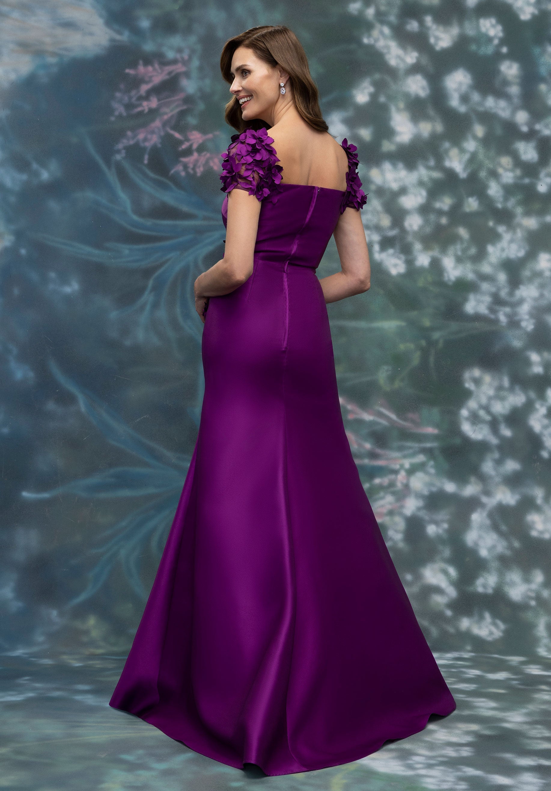 Mother of the Bride Dresses Long Formal 3D Floral Mother of the Bride Dress Wisteria