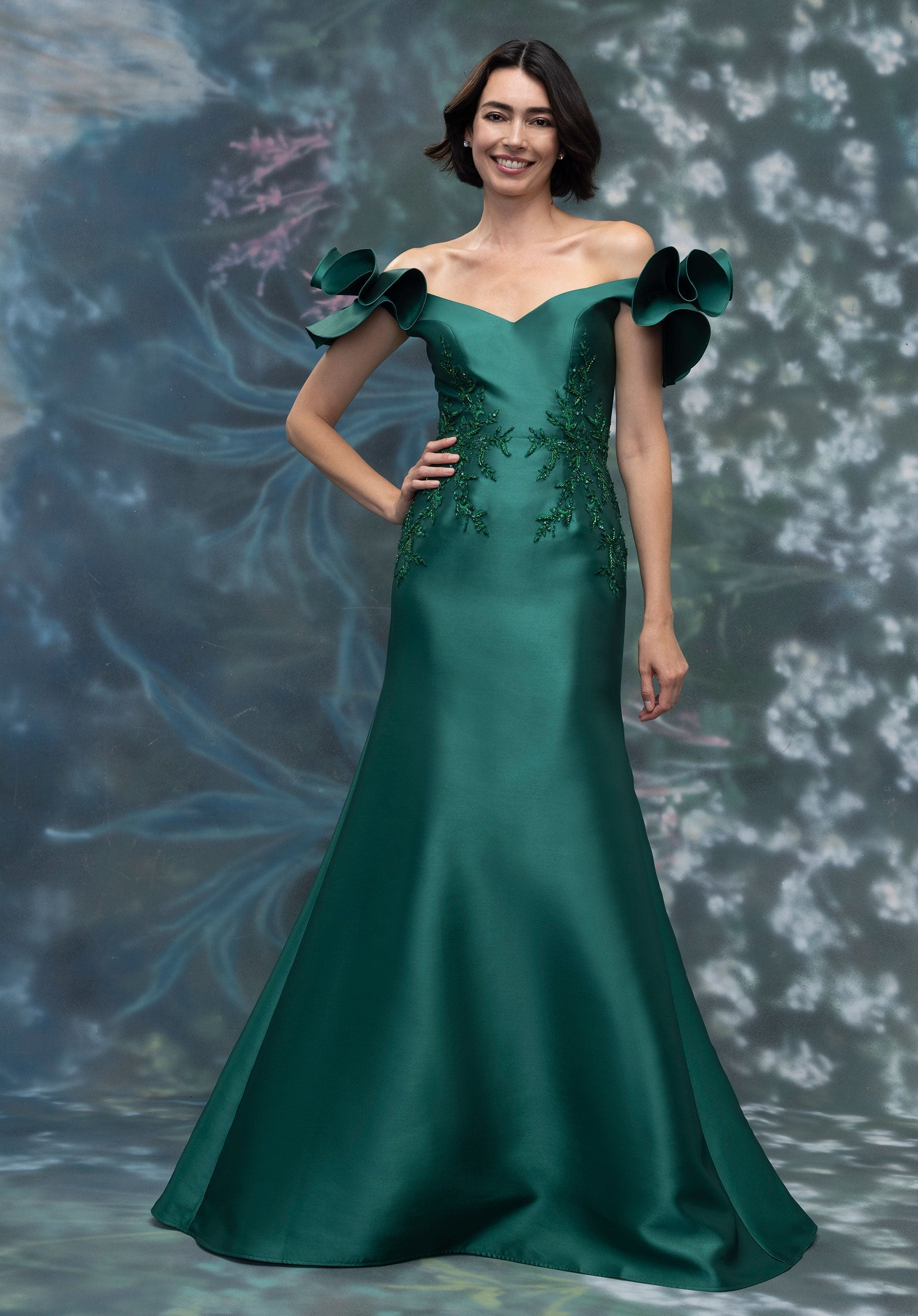 Prom Dresses Mermaid Beaded Long Formal Prom Dress Emerald