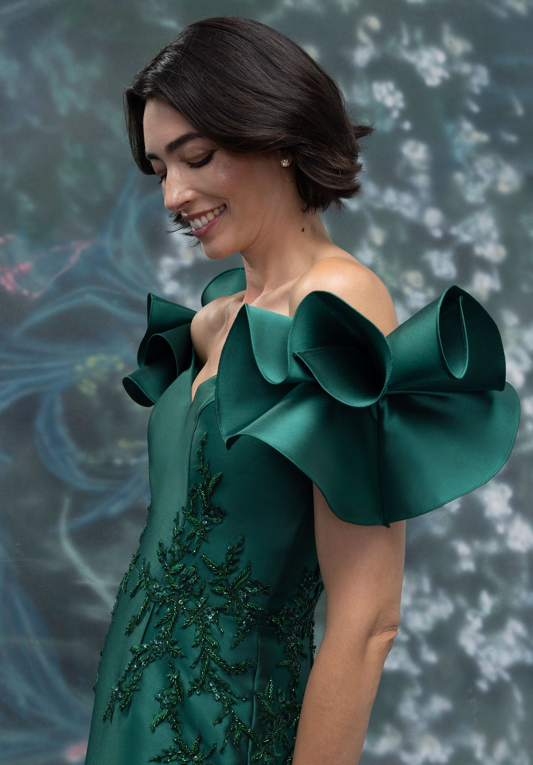 Prom Dresses Mermaid Beaded Long Formal Prom Dress Emerald