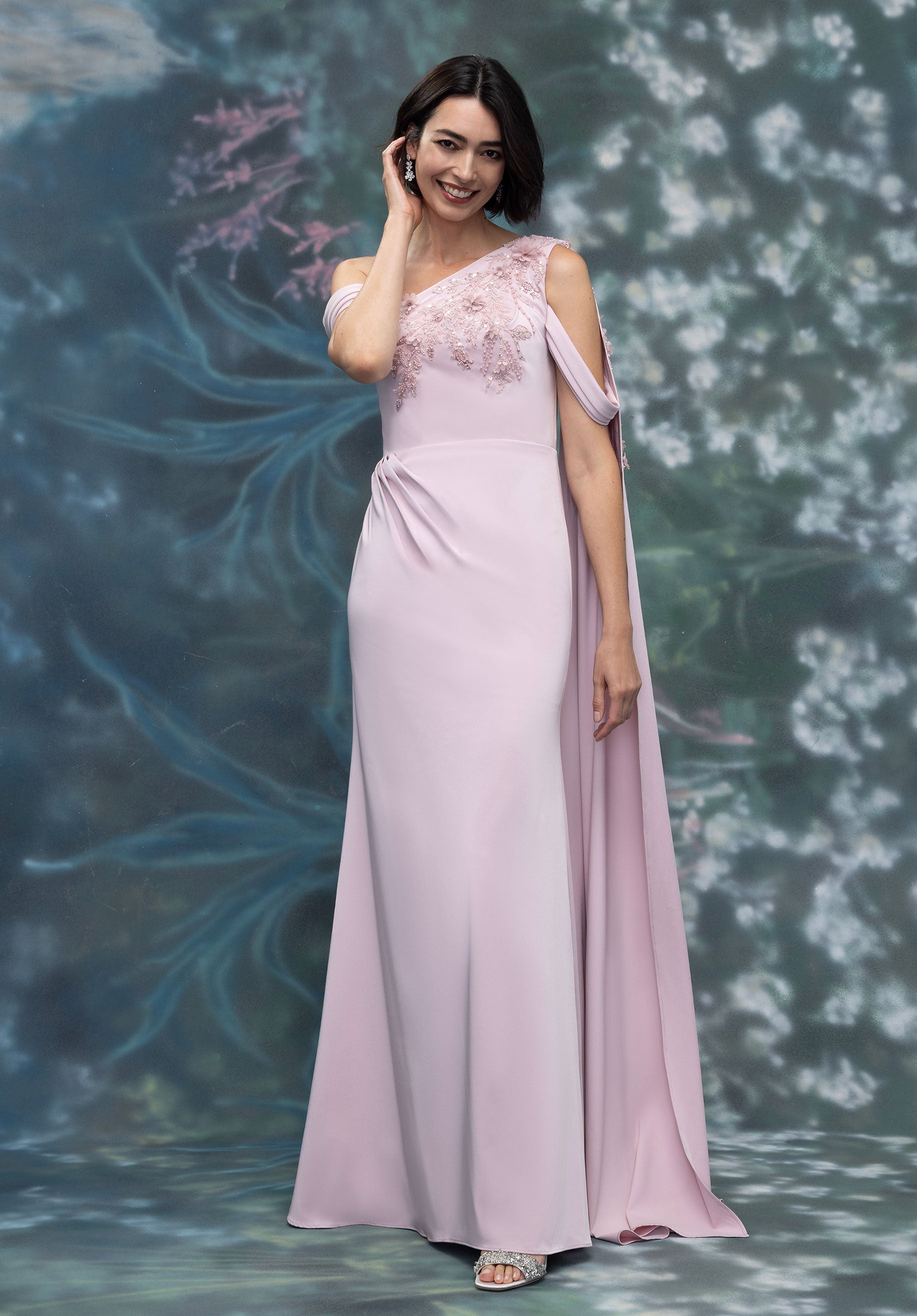 Mother of the Bride Dresses Long Formal Mother of the Bride Beaded Dress Blush