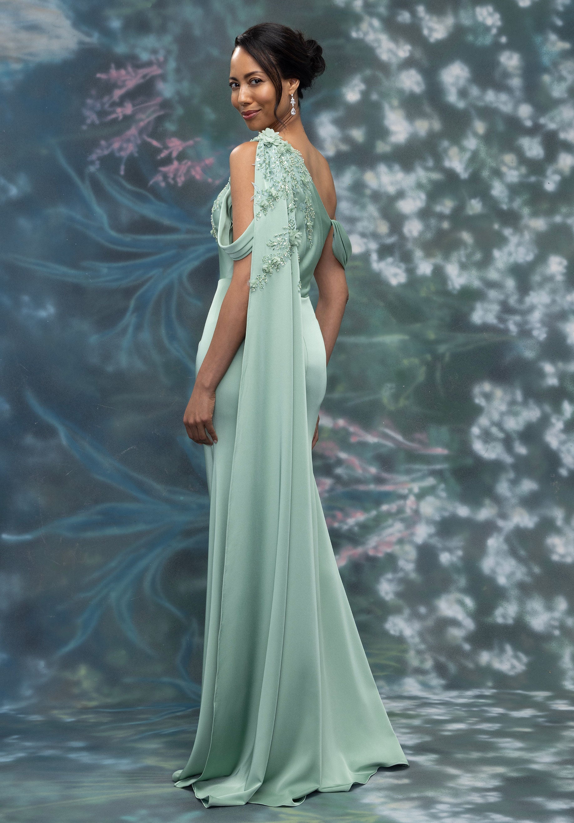 Mother of the Bride Dresses Long Formal Mother of the Bride Beaded Dress Sage
