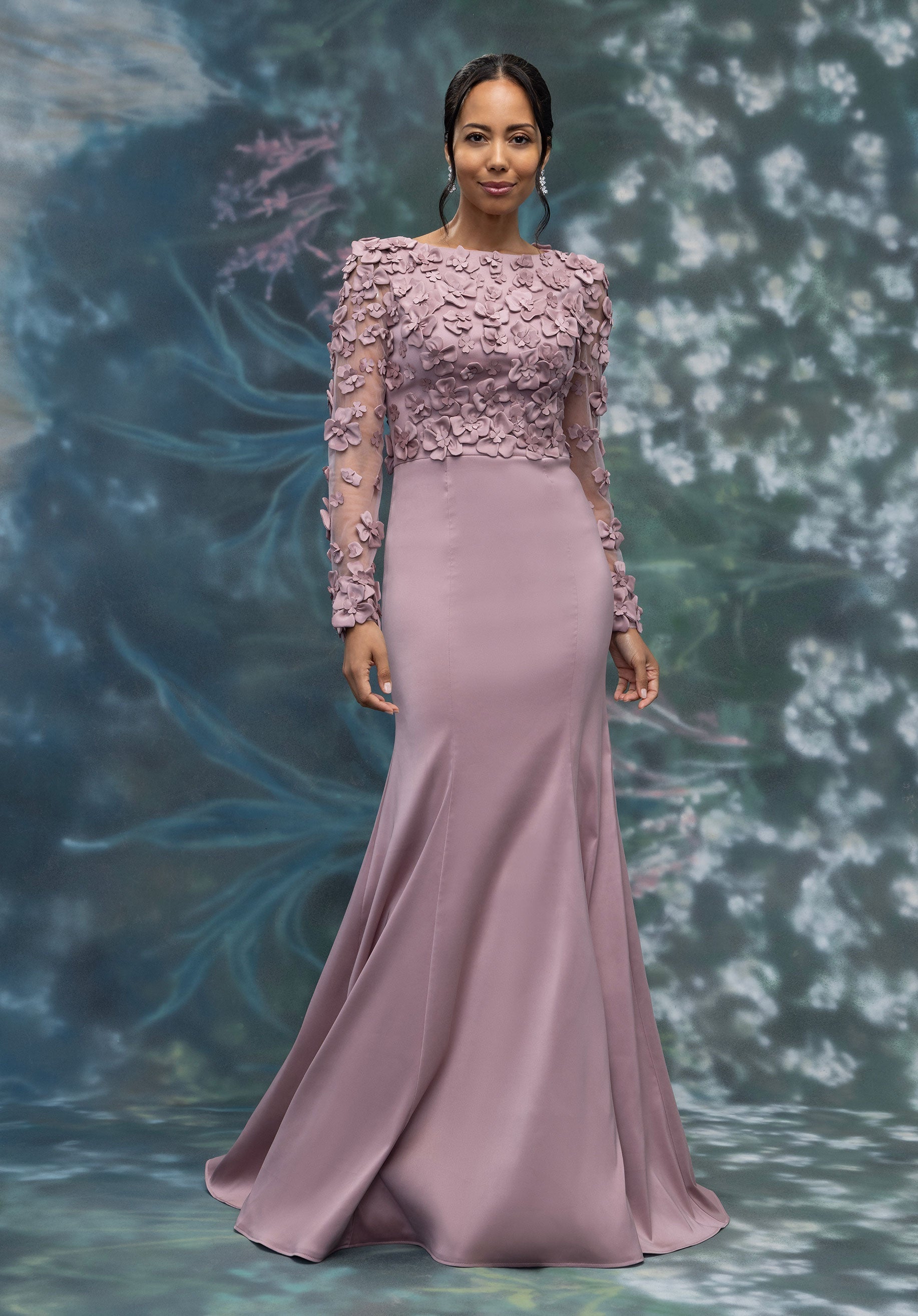 Mother of the Bride Dresses Long Formal Floral Mother of the Bride Dress Mauve