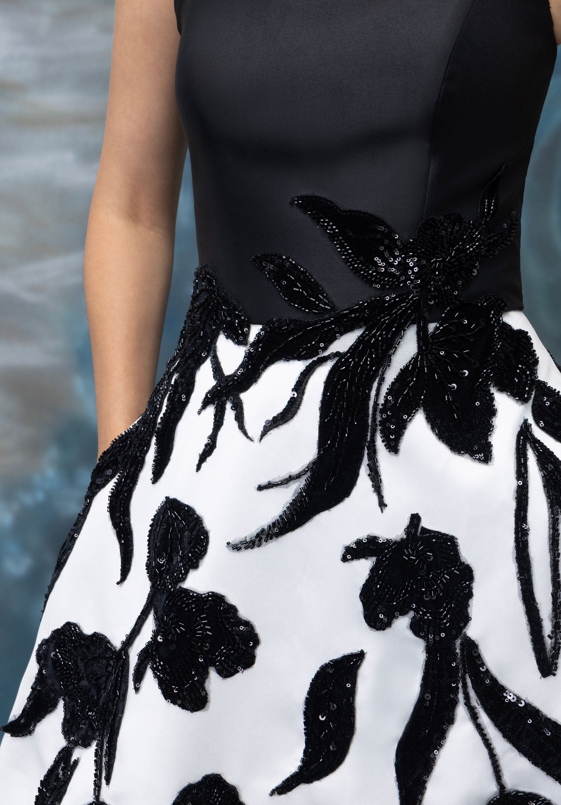 Prom Dresses Long Formal A Line Prom Dress Black/Ivory