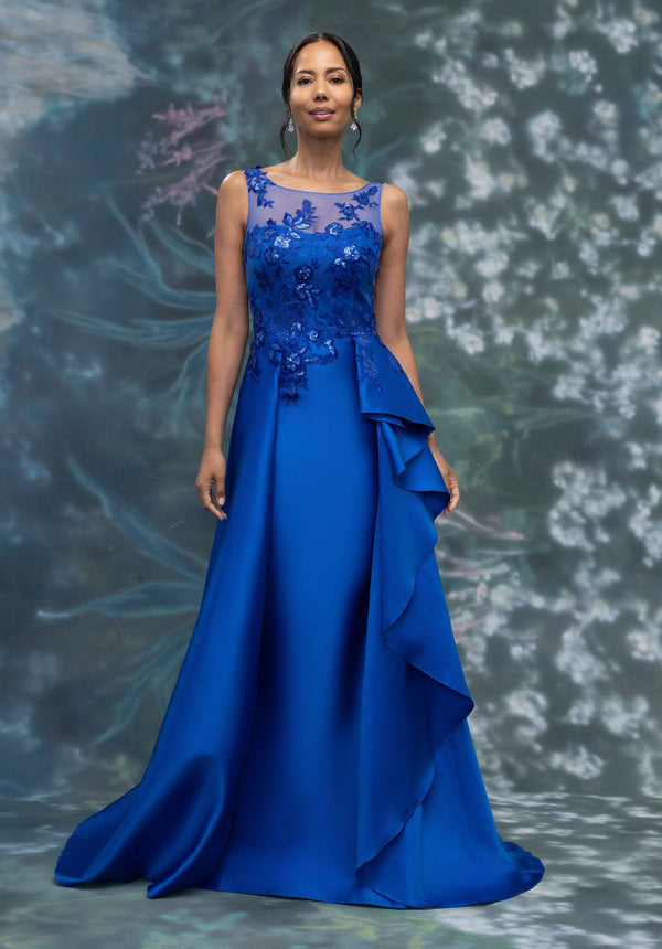 MGNY Madeline Gardner New York 2070021 Ruffle A Line Long Formal Dress