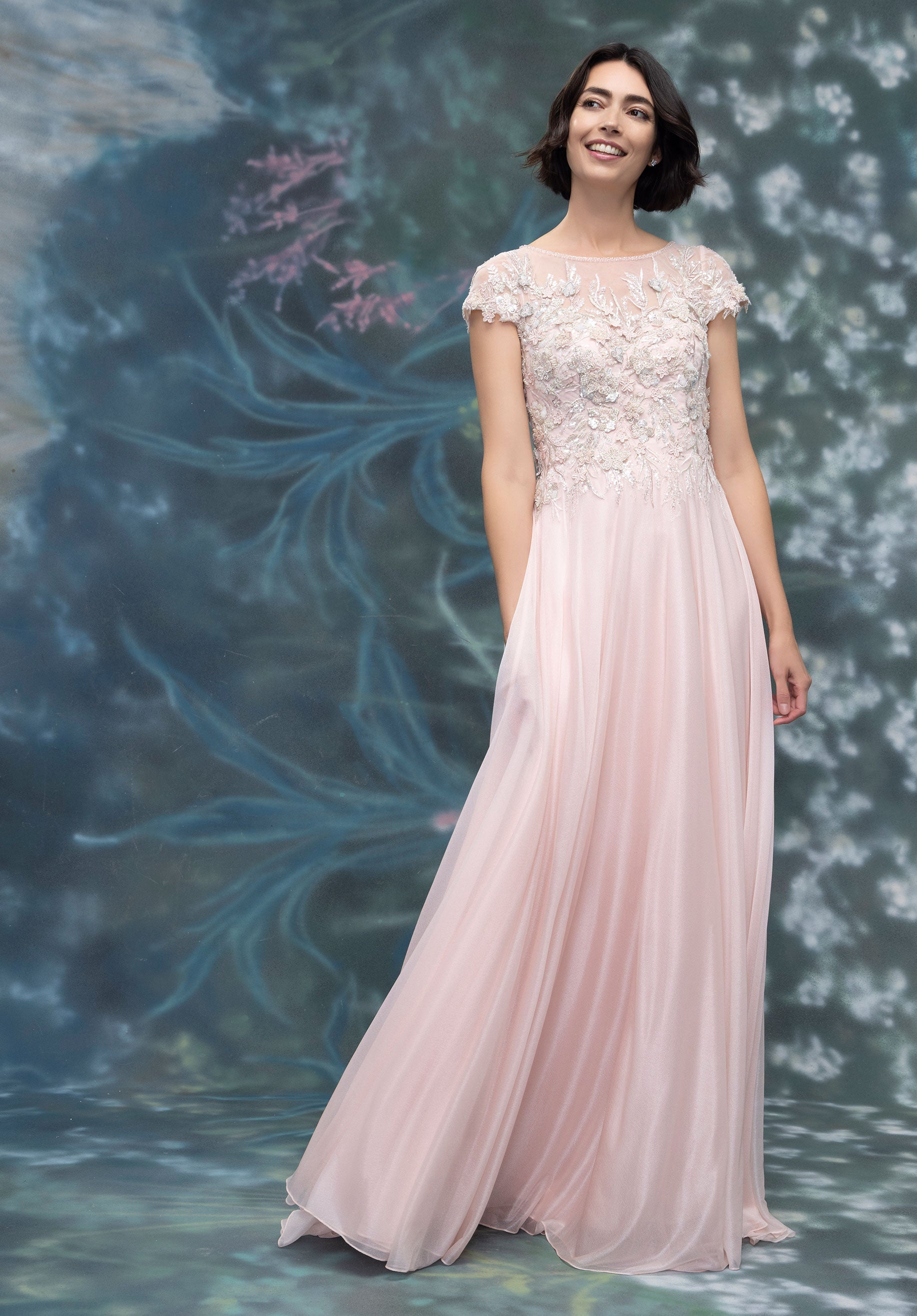 MGNY Madeline Gardner New York 2070022 Long Formal Mother of the Bride Dress - Blush / 18 MGNY Madeline Gardner New York 2070022 Long Formal Mother of the Bride Dress - Blush / 18