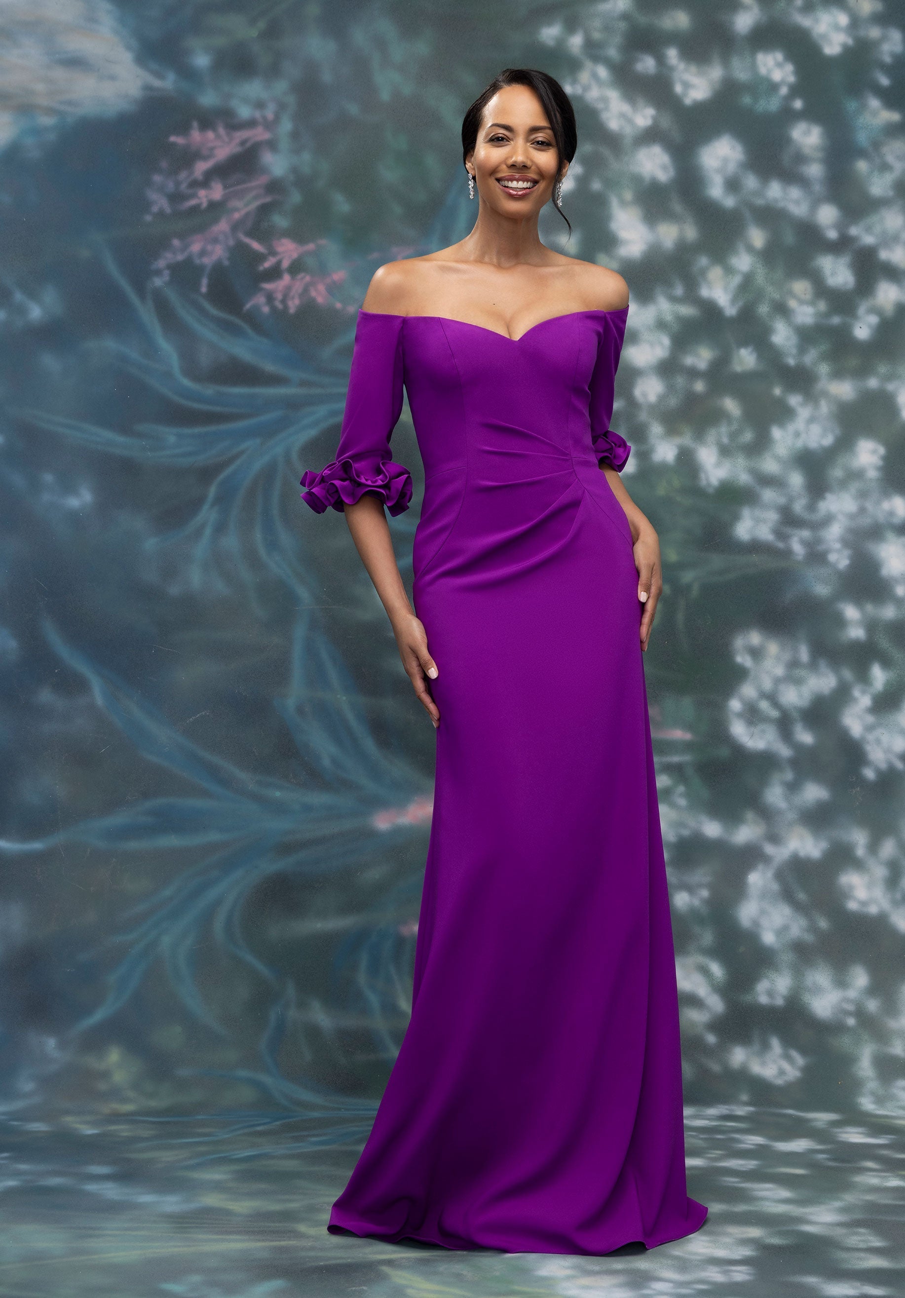 Mother of the Bride Dresses Long Formal Ruffle Mother of the Bride Dress Amethyst