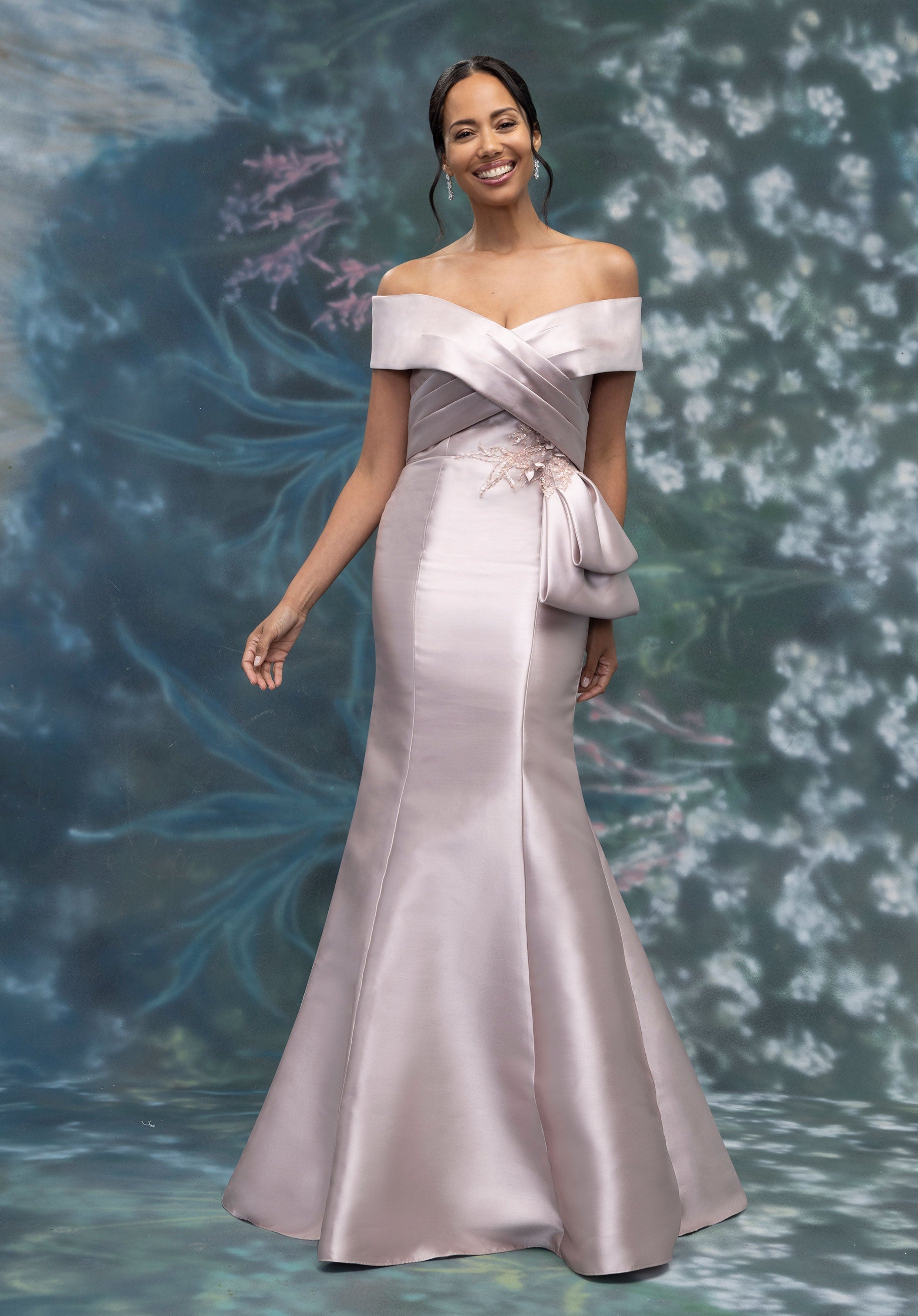 fitted lace wedding dress Ladivine CDS545 Prom Dress - Black