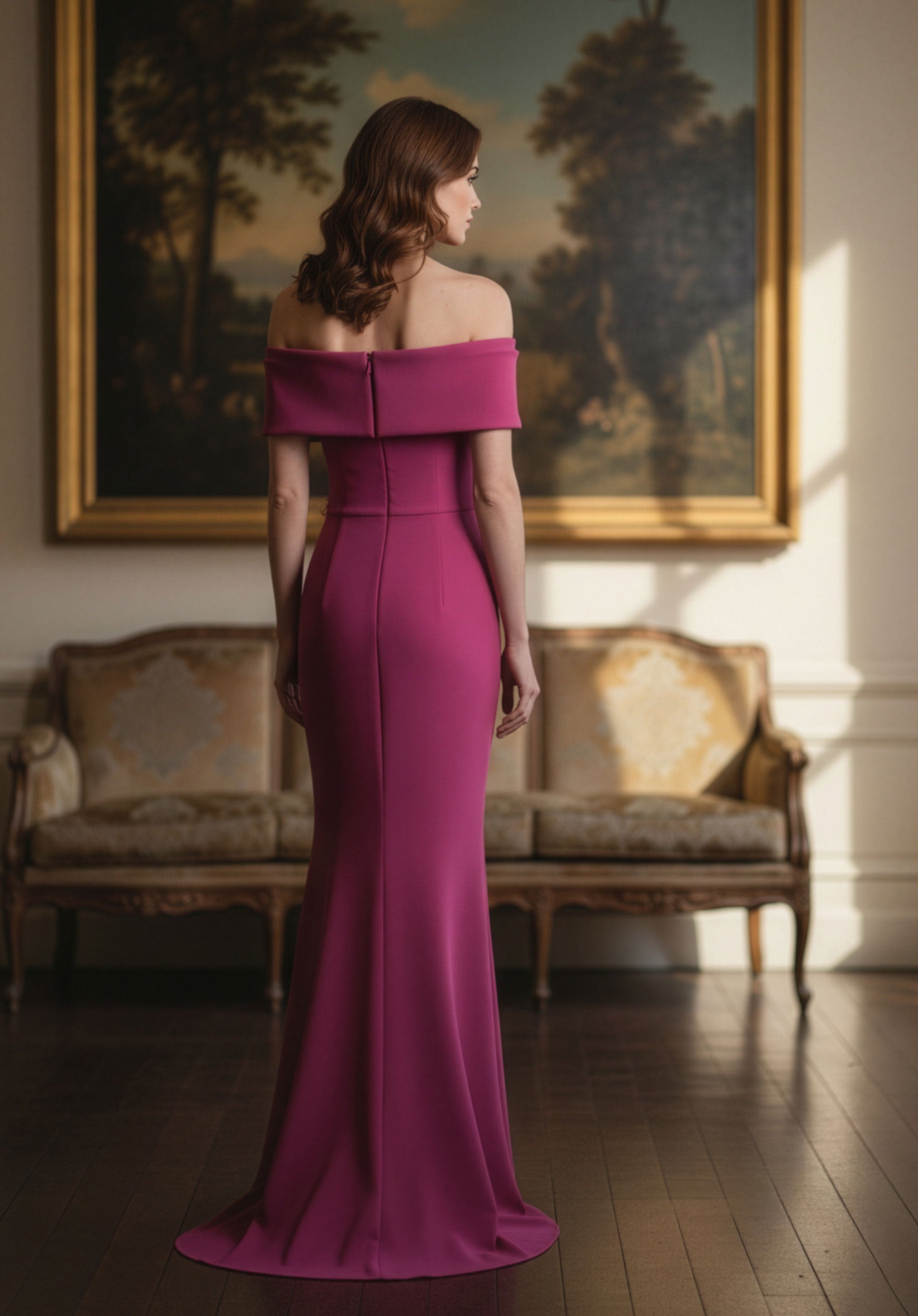 Off-the-Shoulder Floor-Length Scuba Formal Mermaid MGNY 2070044